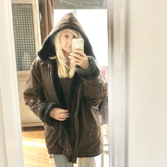 Brown Faux Fur-Lined Winter Jacket - Picture 4 of 9